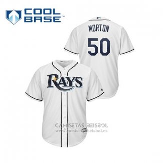 Camiseta Beisbol Hombre Tampa Bay Rays Charlie Morton Cool Base Blanco