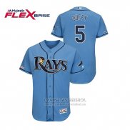 Camiseta Beisbol Hombre Tampa Bay Rays Matt Duffy 150th Aniversario Patch Autentico Flex Base Azul1