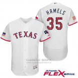 Camiseta Beisbol Hombre Texas Rangers 2017 Estrellas y Rayas Cole Hamels Blanco Flex Base