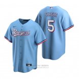 Camiseta Beisbol Hombre Texas Rangers Corey Seager Replica Alterno Azul