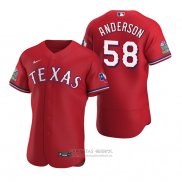 Camiseta Beisbol Hombre Texas Rangers Drew Anderson Autentico Alterno Rojo