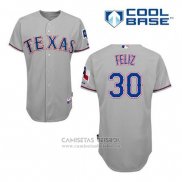 Camiseta Beisbol Hombre Texas Rangers Neftali Feliz 30 Gris Cool Base