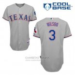 Camiseta Beisbol Hombre Texas Rangers Russell Wilson 3 Gris Cool Base