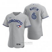 Camiseta Beisbol Hombre Toronto Blue Jays Austin Martin Autentico Road Gris