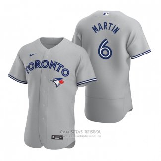 Camiseta Beisbol Hombre Toronto Blue Jays Austin Martin Autentico Road Gris