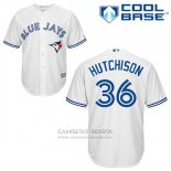 Camiseta Beisbol Hombre Toronto Blue Jays Drew Hutchison 36 Blanco Primera Cool Base