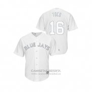 Camiseta Beisbol Hombre Toronto Blue Jays Freddy Galvis 2019 Players Weekend Replica Blanco