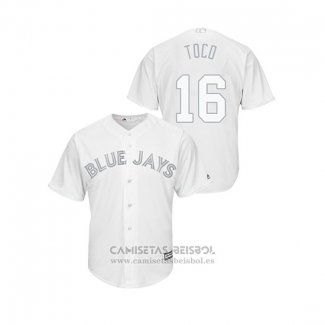 Camiseta Beisbol Hombre Toronto Blue Jays Freddy Galvis 2019 Players Weekend Replica Blanco