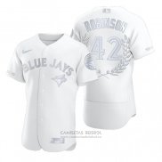 Camiseta Beisbol Hombre Toronto Blue Jays Jackie Robinson Awards Collection Retirement Blanco