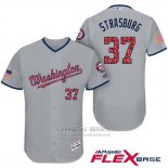 Camiseta Beisbol Hombre Washington Nationals 2017 Estrellas y Rayas Stephen Strasburg Gris Flex Base