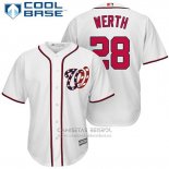 Camiseta Beisbol Hombre Washington Nationals 28 Jayson Werth Blanco 2017 Cool Base