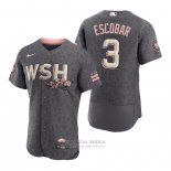 Camiseta Beisbol Hombre Washington Nationals Alcides Escobar 2022 City Connect Autentico Gris