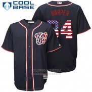 Camiseta Beisbol Hombre Washington Nationals Bryce Harper Stars Stripes Cool Base Azul