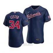 Camiseta Beisbol Hombre Washington Nationals Jon Lester Autentico Alterno Azul