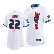 Camiseta Beisbol Hombre Washington Nationals Juan Soto 2021 All Star Autentico Blanco