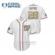 Camiseta Beisbol Hombre Washington Nationals Kurt Suzuki 2019 Gold Program Cool Base Blanco