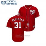 Camiseta Beisbol Hombre Washington Nationals Max Scherzer 2018 All Star Cool Base Scarlet