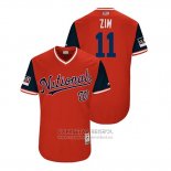 Camiseta Beisbol Hombre Washington Nationals Ryan Zimmerman 2018 LLWS Players Weekend Zim Rojo
