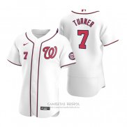 Camiseta Beisbol Hombre Washington Nationals Trea Turner Autentico Primera 2020 Blanco