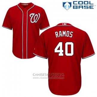 Camiseta Beisbol Hombre Washington Nationals Wilson Ramos Rojo Autentico Collection Cool Base