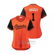 Camiseta Beisbol Mujer Baltimore Orioles Tim Beckham 2018 LLWS Players Weekend Swaggy Orange