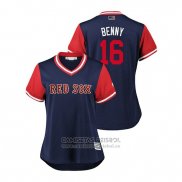 Camiseta Beisbol Mujer Boston Red Sox Andrew Benintendi 2018 LLWS Players Weekend Benny Azul