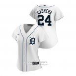Camiseta Beisbol Mujer Detroit Tigers Miguel Cabrera 2020 Replica Primera Blanco