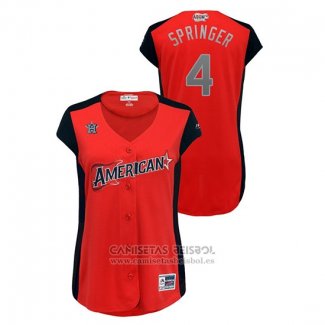 Camiseta Beisbol Mujer Houston Astros 2019 All Star Workout American League George Springer Rojo
