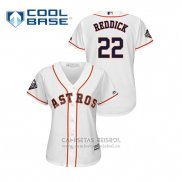 Camiseta Beisbol Mujer Houston Astros Josh Reddick 2019 World Series Bound Cool Base Blanco