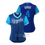Camiseta Beisbol Mujer Kansas City Royals Alex Gordon 2018 LLWS Players Weekend Gordo Azul