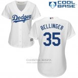 Camiseta Beisbol Mujer Los Angeles Dodgers Cody Bellinger Blanco Cool Base