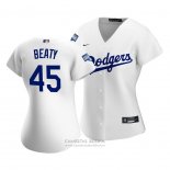 Camiseta Beisbol Mujer Los Angeles Dodgers Matt Beaty 2020 Primera Replica Blanco