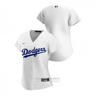 Camiseta Beisbol Mujer Los Angeles Dodgers Replica 2020 Primera Blanco