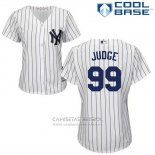 Camiseta Beisbol Mujer New York Yankees 99 Aaron Judge Blanco Cool Base