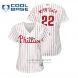 Camiseta Beisbol Mujer Philadelphia Phillies Andrew Mccutchen Cool Base Primera Blanco