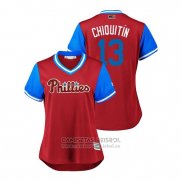 Camiseta Beisbol Mujer Philadelphia Phillies Asdrubal Cabrera 2018 LLWS Players Weekend Chiquitin Scarlet