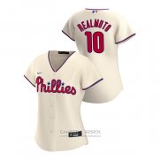 Camiseta Beisbol Mujer Philadelphia Phillies J.t. Realmuto 2020 Replica Alterno Crema
