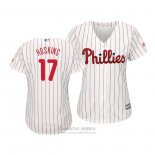 Camiseta Beisbol Mujer Philadelphia Phillies Rhys Hoskins Cool Base Primera Blanco