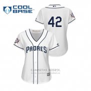 Camiseta Beisbol Mujer San Diego Padres 2019 Jackie Robinson Day Cool Base Blanco
