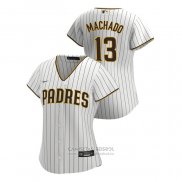 Camiseta Beisbol Mujer San Diego Padres Manny Machado Replica 2020 Primera Blanco