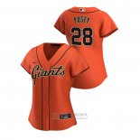 Camiseta Beisbol Mujer San Francisco Giants Buster Posey 2020 Replica Alterno Naranja