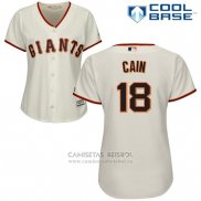 Camiseta Beisbol Mujer San Francisco Giants San Francisco Matt Cain Cool Base Crema