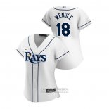 Camiseta Beisbol Mujer Tampa Bay Rays Joey Wendle 2020 Replica Primera Blanco