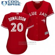 Camiseta Beisbol Mujer Toronto Blue Jays 20 Josh Donaldson Scarlet2017 Cool Base