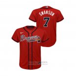 Camiseta Beisbol Nino Atlanta Braves Dansby Swanson Replica Alterno Rojo