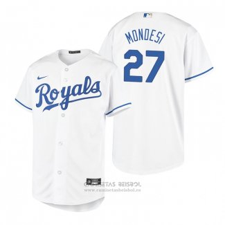 Camiseta Beisbol Nino Kansas City Royals Adalberto Mondesi Replica Primera Blanco