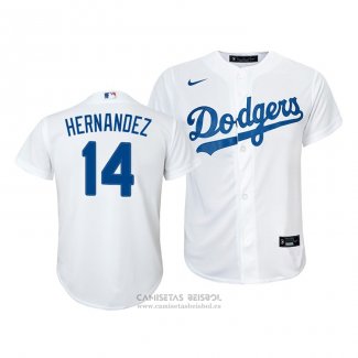 Camiseta Beisbol Nino Los Angeles Dodgers Enrique Hernandez Replica Primera 2020 Blanco