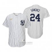 Camiseta Beisbol Nino New York Yankees Gary Sanchez Cooperstown Collection Primera Blanco