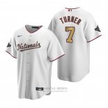 Camiseta Beisbol Nino Washington Nationals Trea Turner 2020 Gold Program Replica Blanco