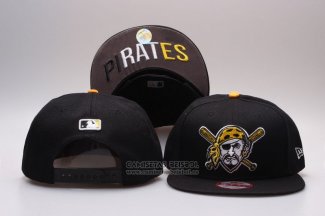 Gorra Pittsburgh Pirates Snapbacks Negro Amarillo